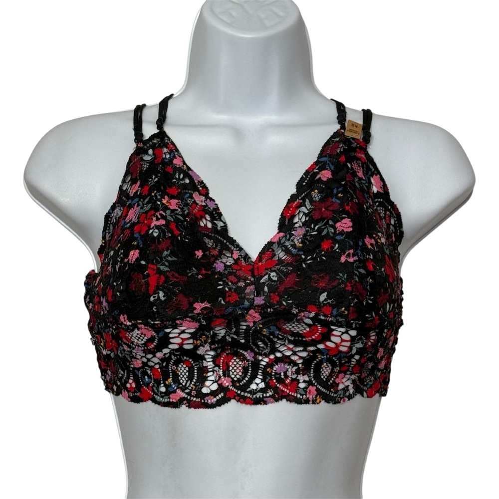 Victoria’s Secret Floral Lace Strappy Bralette Stretchy NWT XS